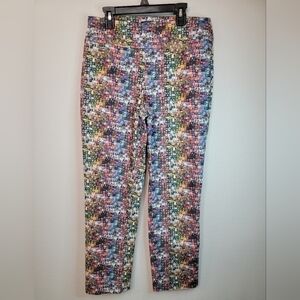 Lisette Montreal Micro Mosaic Floral Fit to Flatter pants Size 8